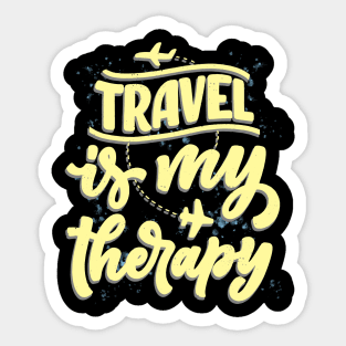 Travel Is My Therapy Vacation Traveler Sticker